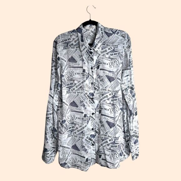 Dorothee Schumacher Newspaper Print Shirt - Picture 1 of 4